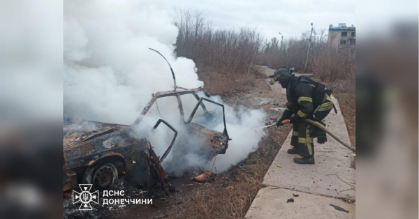 Машина згоріла дотла: дрон агресора забрав життя робітників Слов’янської ТЕЦ (знімки)